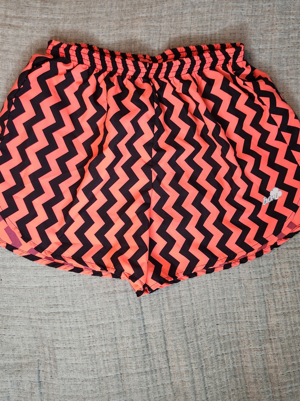Boa Y2K Orange Black Stripes Chevron Women's Athletic Shorts Shorts Xs